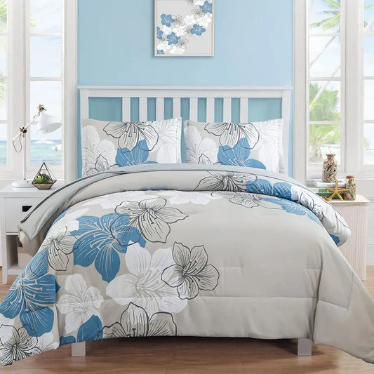 Floral Comforter Queen Size, Blue Floral Comforter & Sheet Set