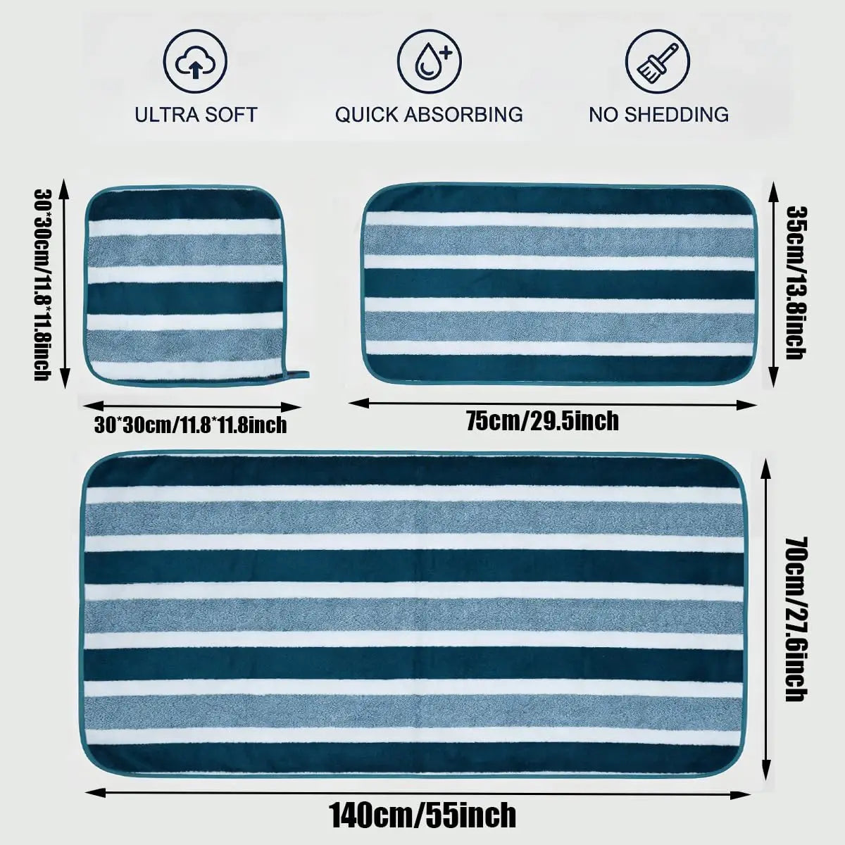 18pcs Luxury Bath Towels Set