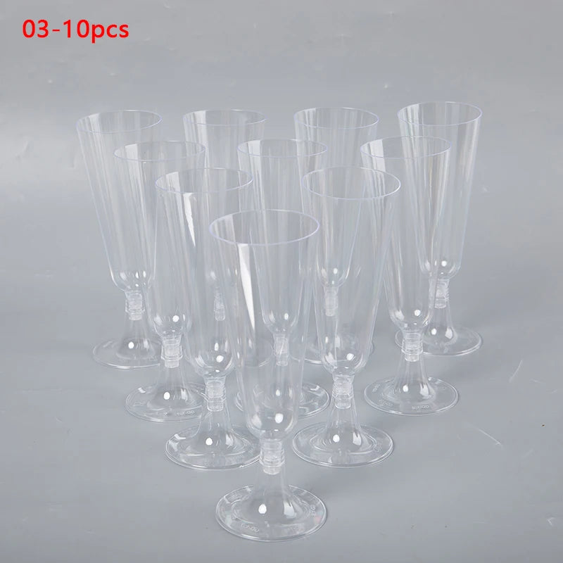 50Pc Plastic Disposable Red Wine, Champagne Flutes