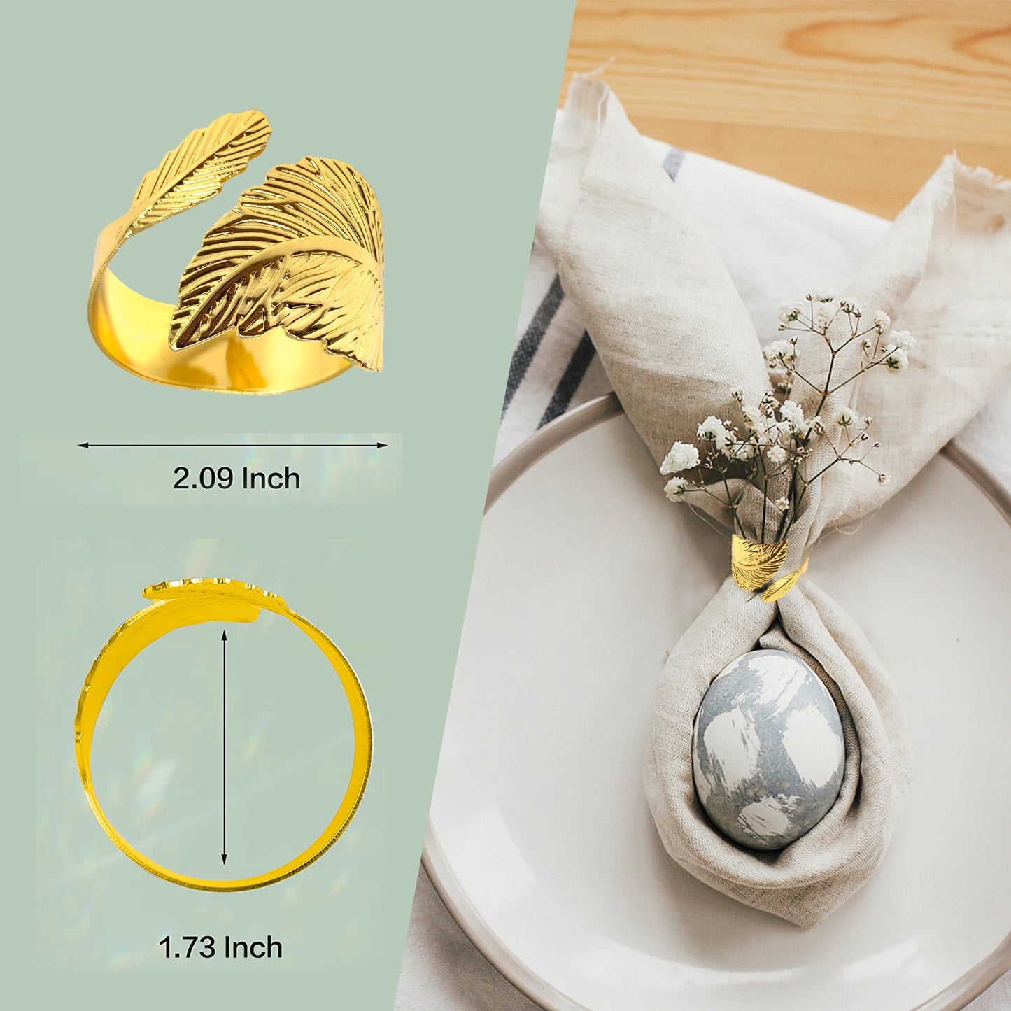 12pcs Leaf Shape Napkin Rings