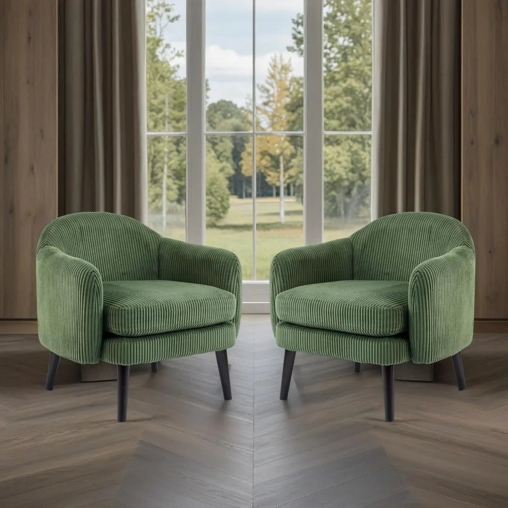 Modern Barrel Accent Armchairs Set Of 2