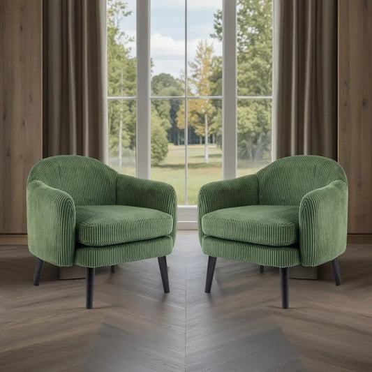 Modern Barrel Accent Armchairs Set Of 2