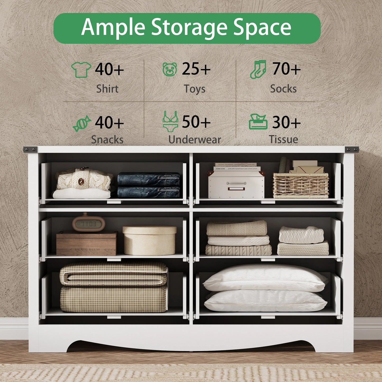 Farmhouse 6 Drawer Dresser