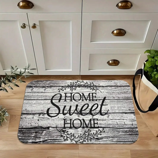 1pc Sweet Home Text Rubber Floor Mat
