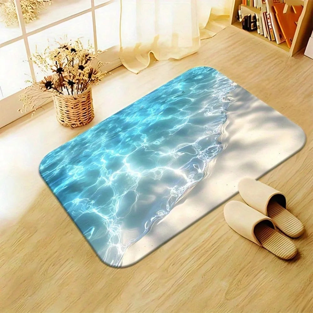 3D illusion clear ocean water beach