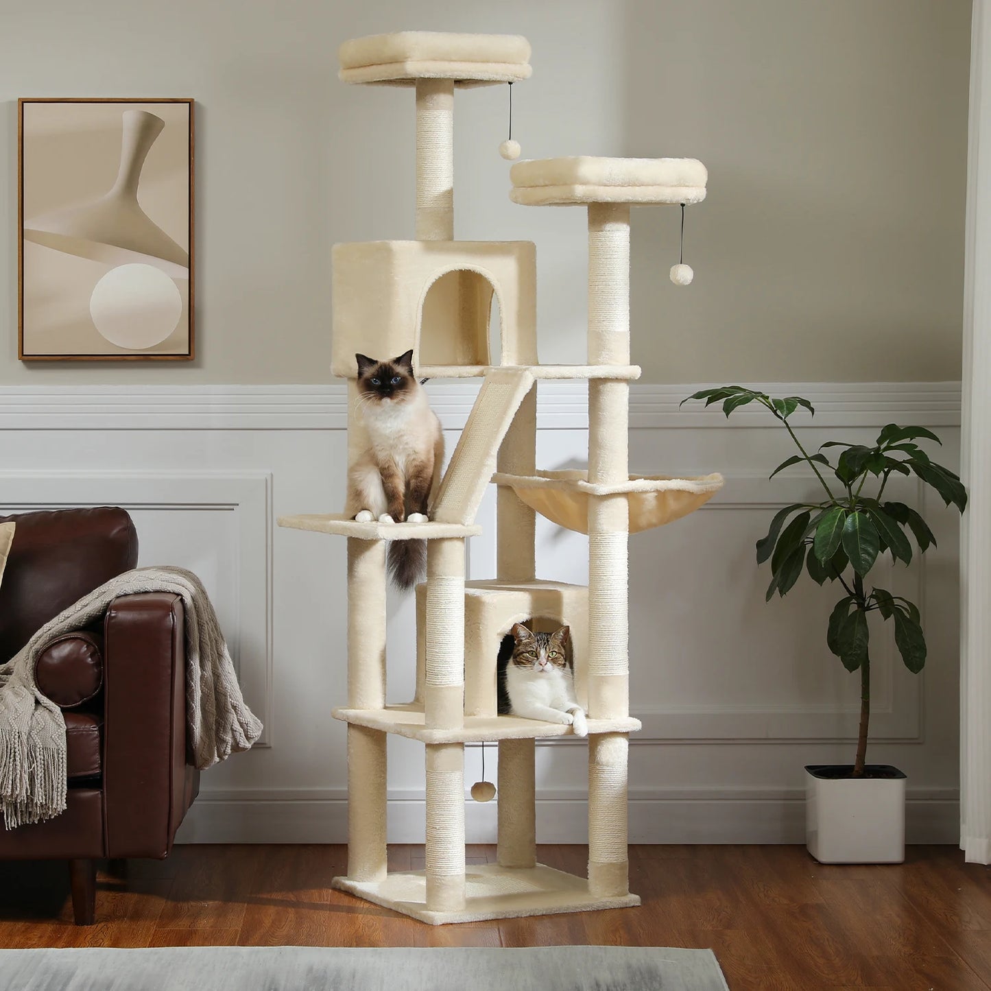 Large Cat Tree Tall Cat Tower for Indoor Cats
