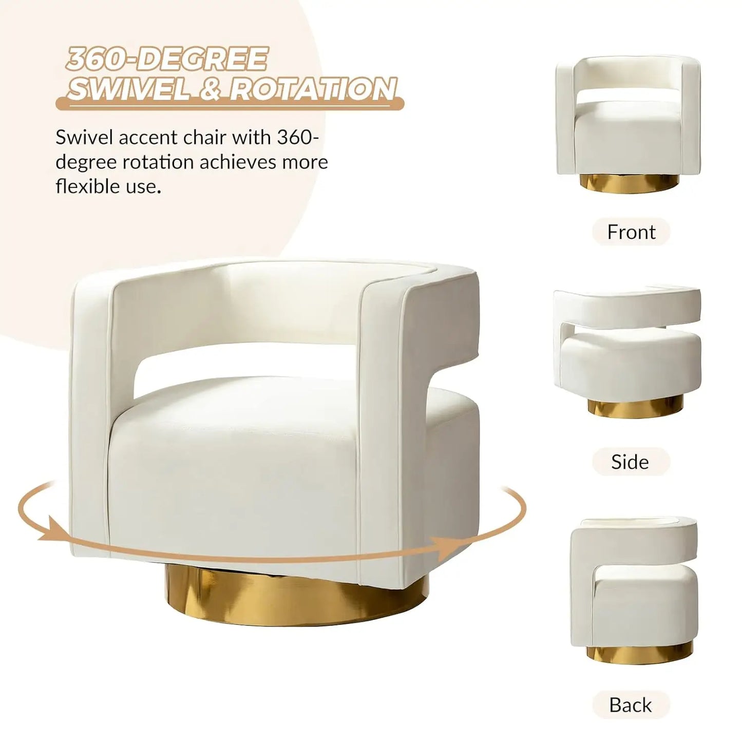 Velvet Swivel Barrel Chair