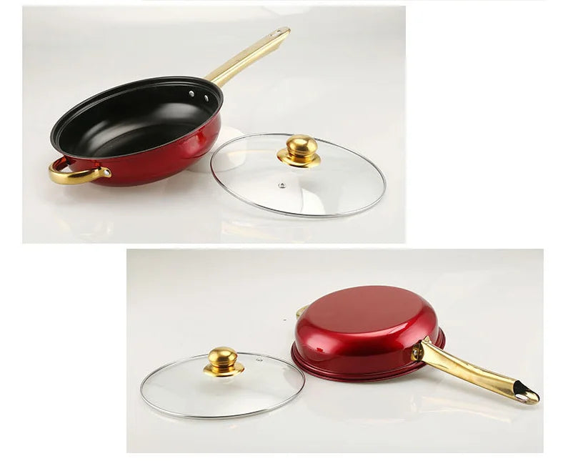 12PCS Of Stainless Steel Colored Cookware Set