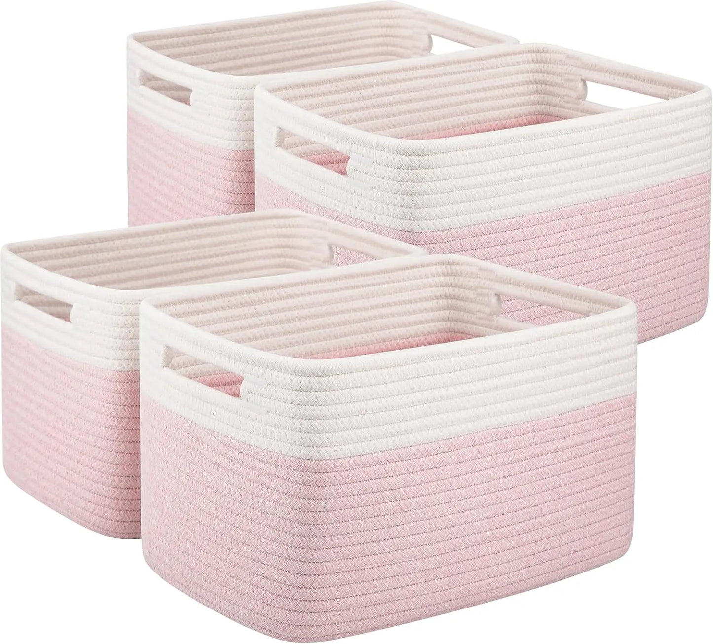 4 Pack Woven Storage Baskets With Handles