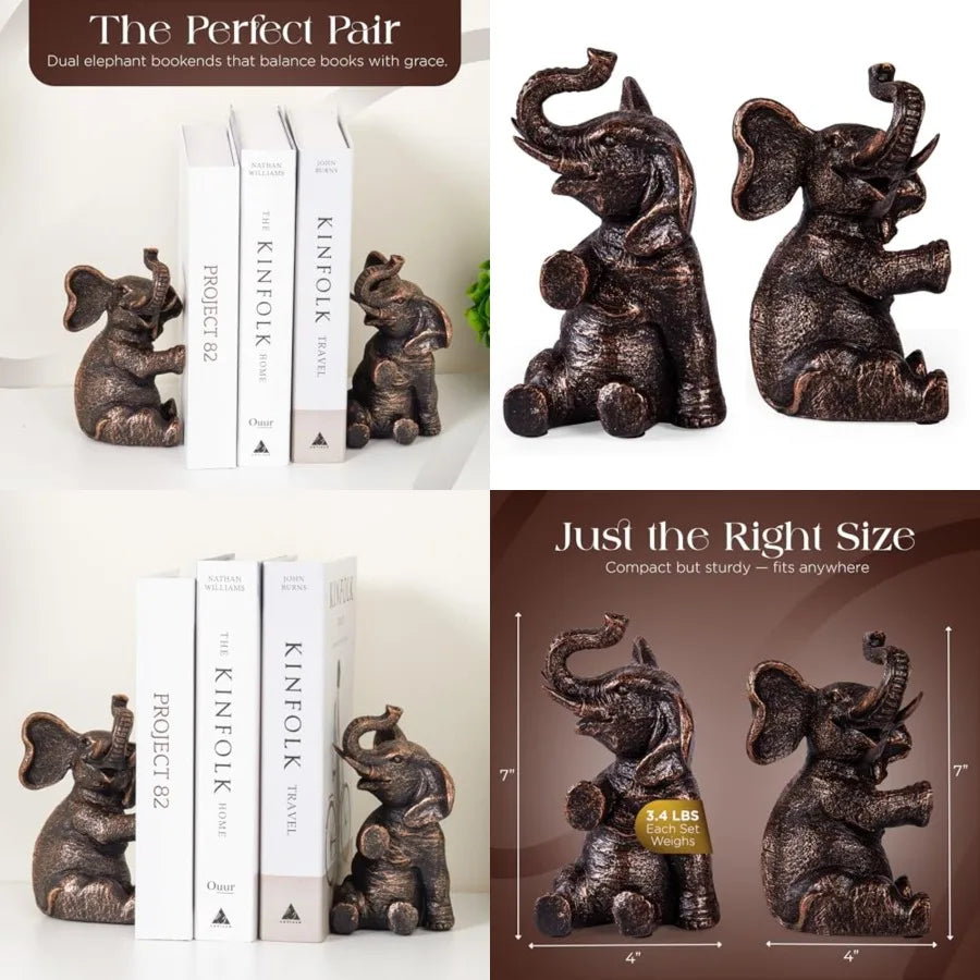 Vintage Elephant Bookends
