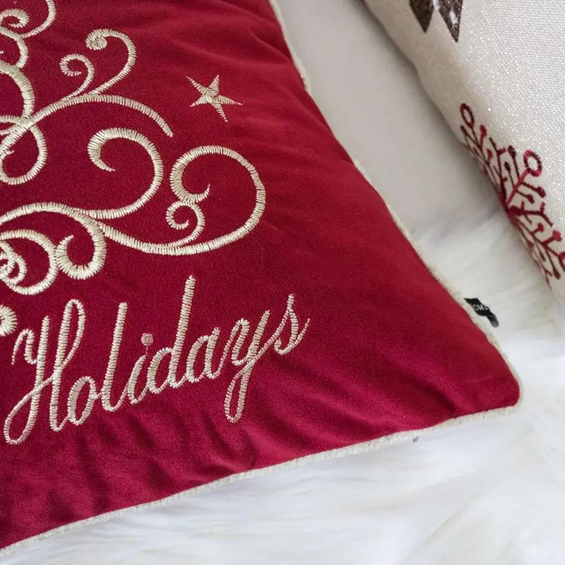 Red Velvet Holiday Throw Pillow 20x20"