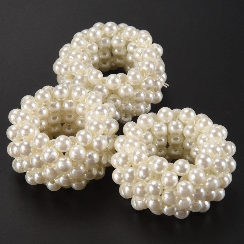 Napkin Ring 12-Piece Set, White Pearl