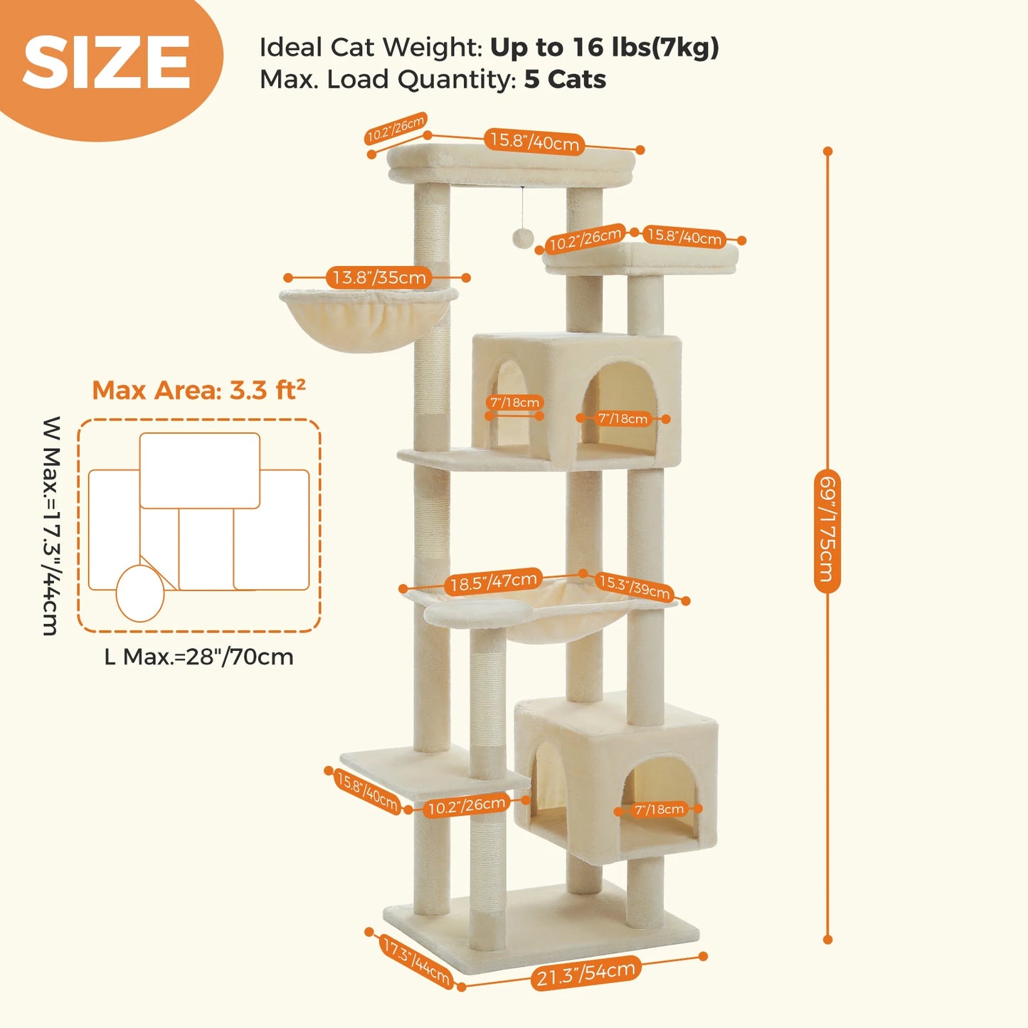 Tall Cat Tree for Indoor Cats
