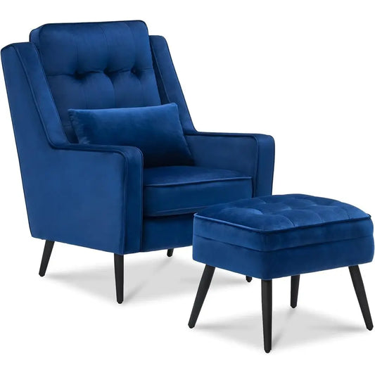 Blue Velvet Accent Chair