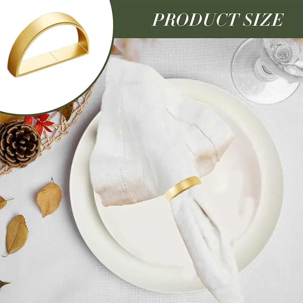 8 Pcs Matt Gold Napkin Rings