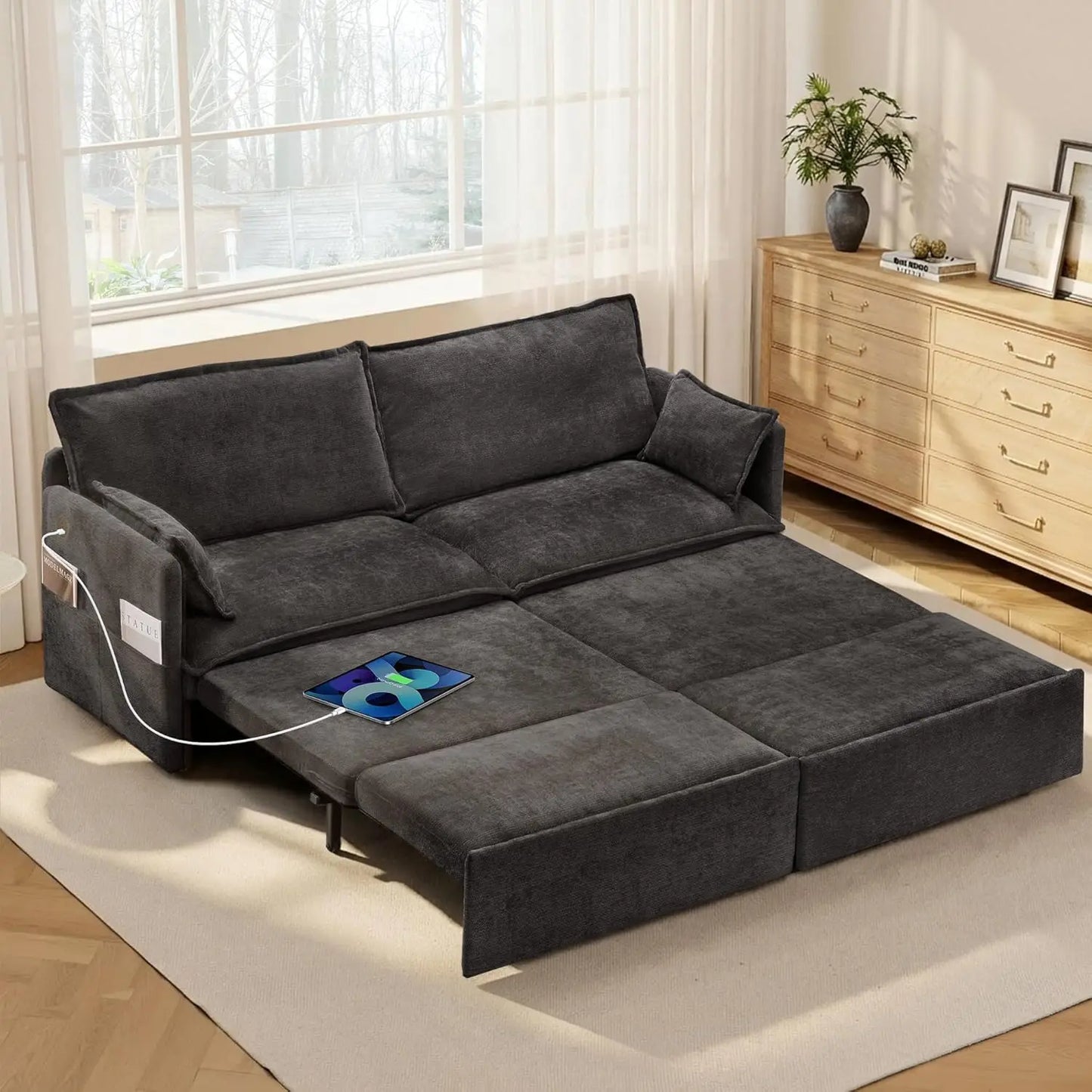 Customized 74" King Convertible Sleeper Sofa Bed