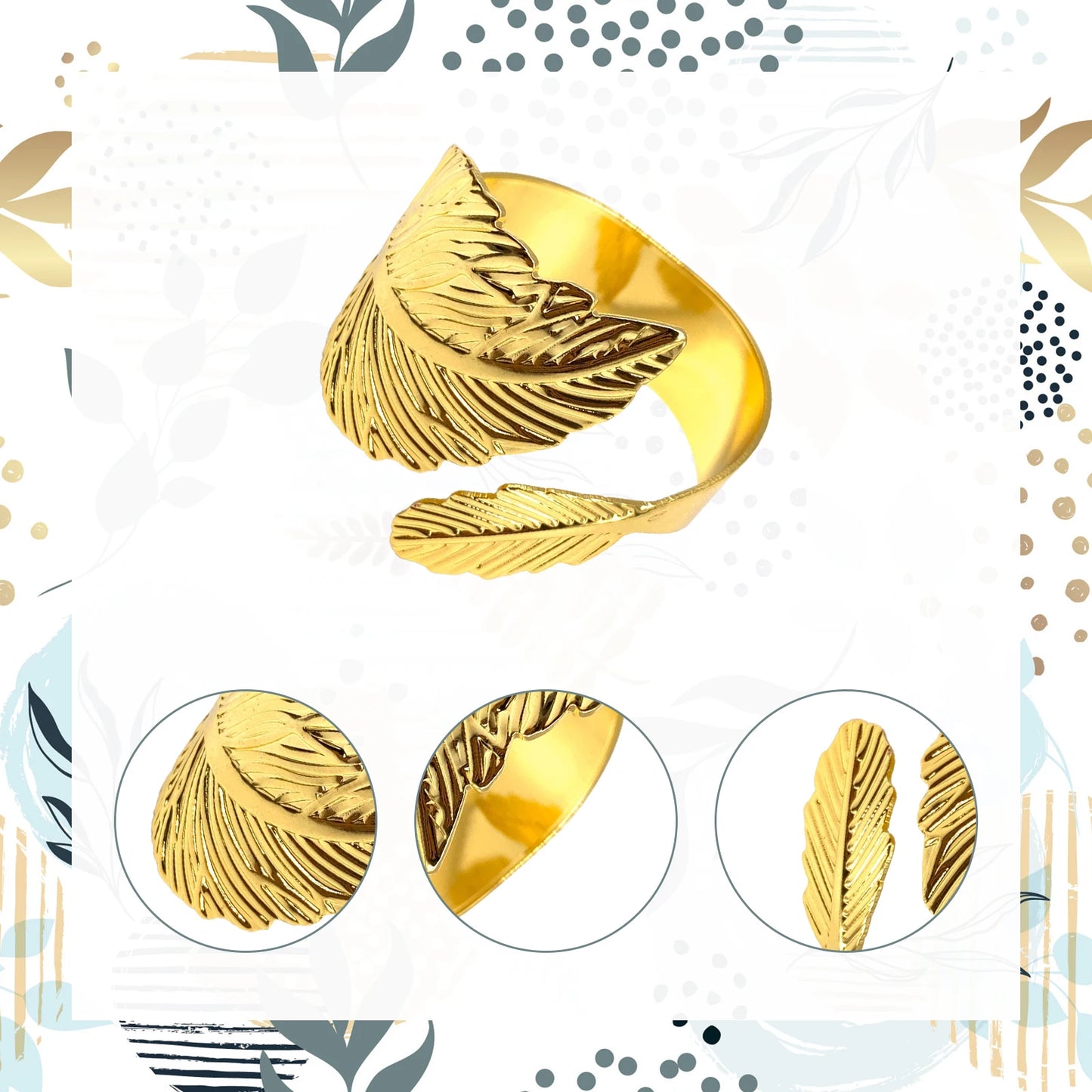 12pcs Leaf Shape Napkin Rings