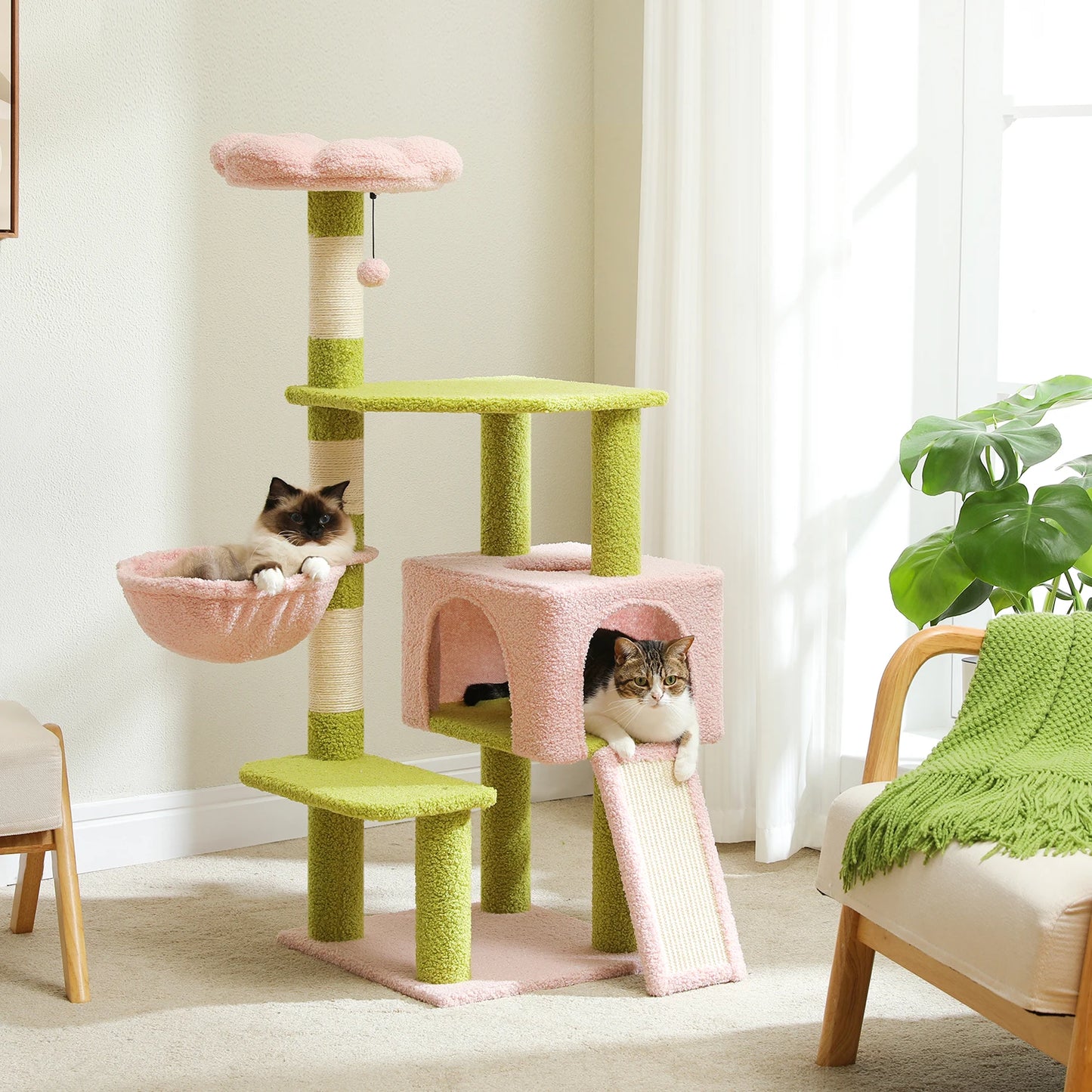 Multi-Level Flower Cat Tower