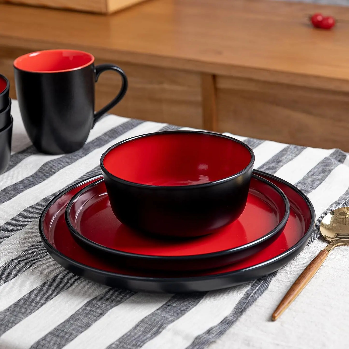 Melamine 12-Piece Modern Dinnerware Set