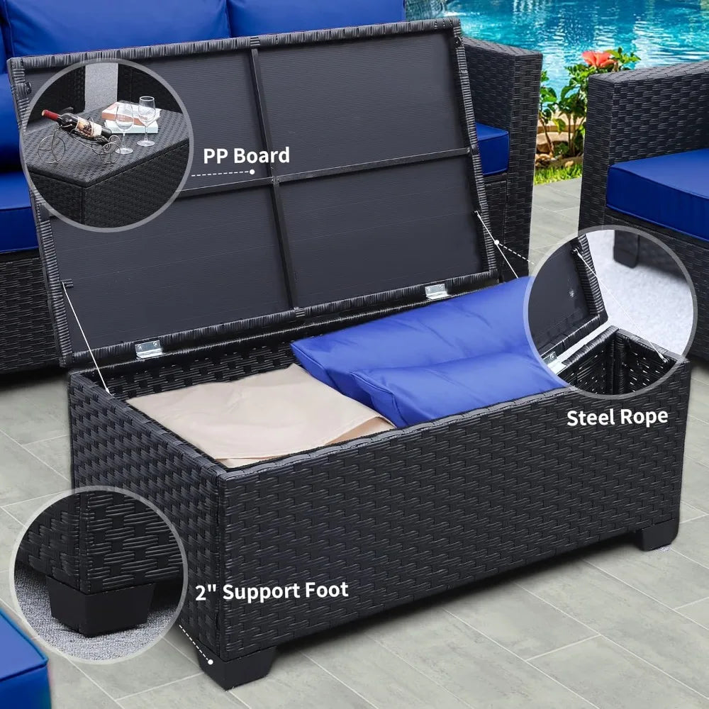 6 Pieces Patio Wicker Furniture Set