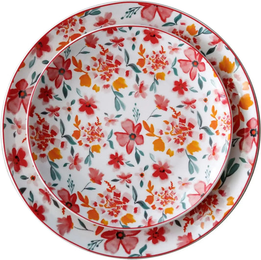 Porcelain Plates 8 Inches &10 Inches Set of 4 Total,