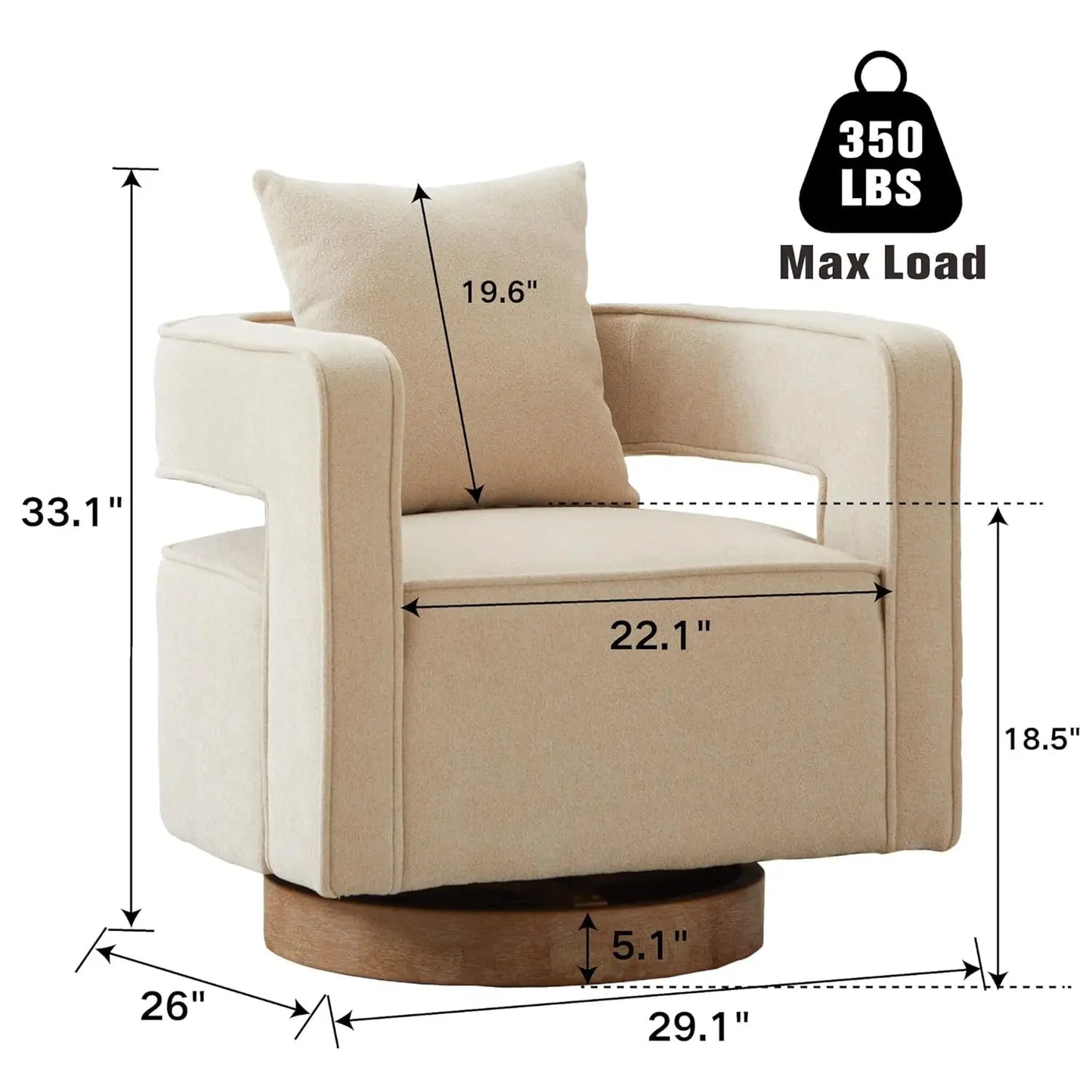 Upholstered Swivel Accent Chair Set Of 2