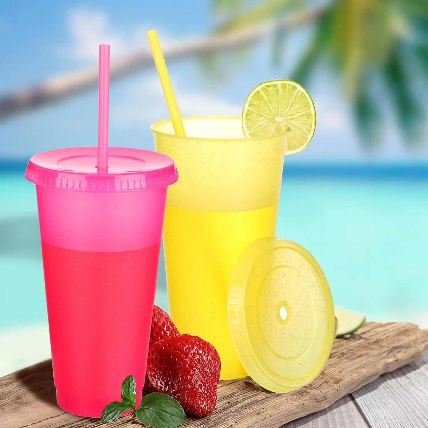 30 Pack Reusable Tumbler With Straw & Lid