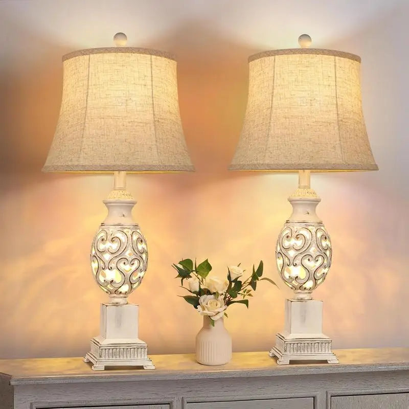 Set of 2 Table Lamps, 28"