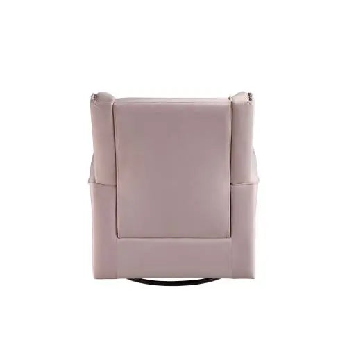 Pink fabric rotating sliding chair