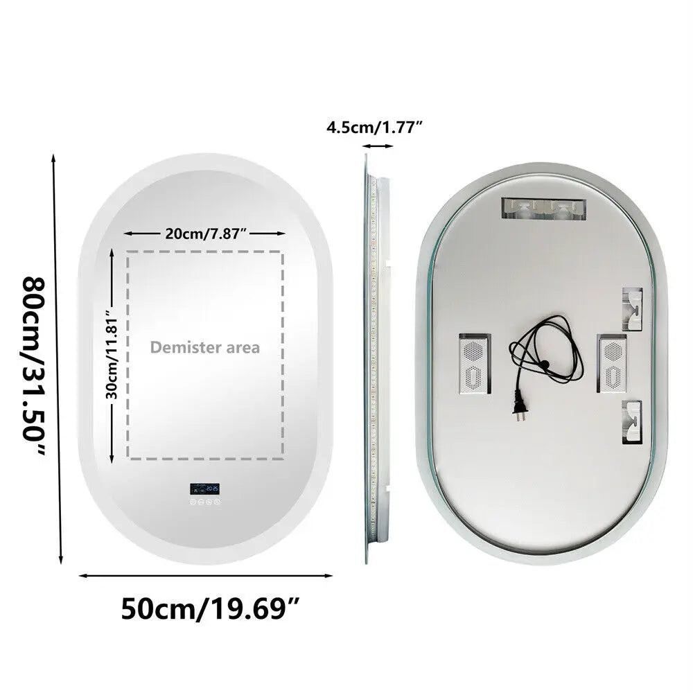 Large Bathroom Mirror Oval LED