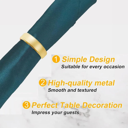 8 Pcs Matt Gold Napkin Rings
