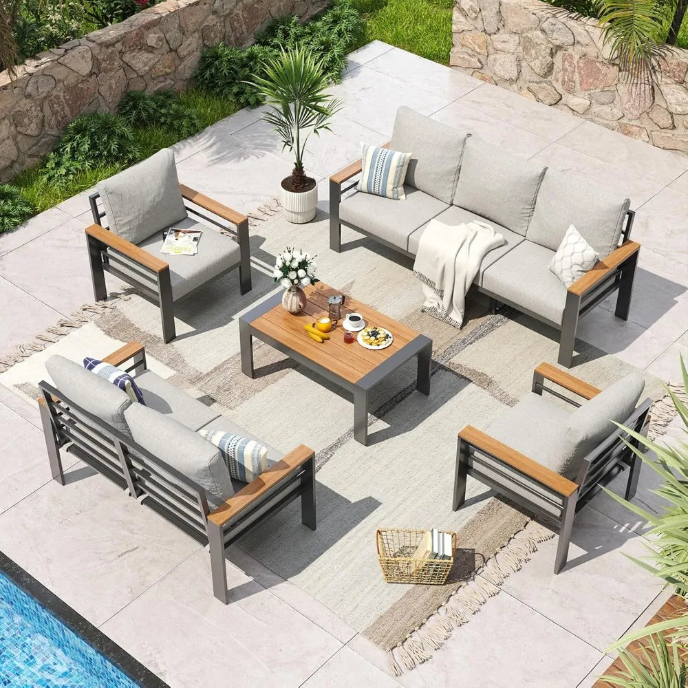 Aluminum Patio Furniture Set 7 Seats