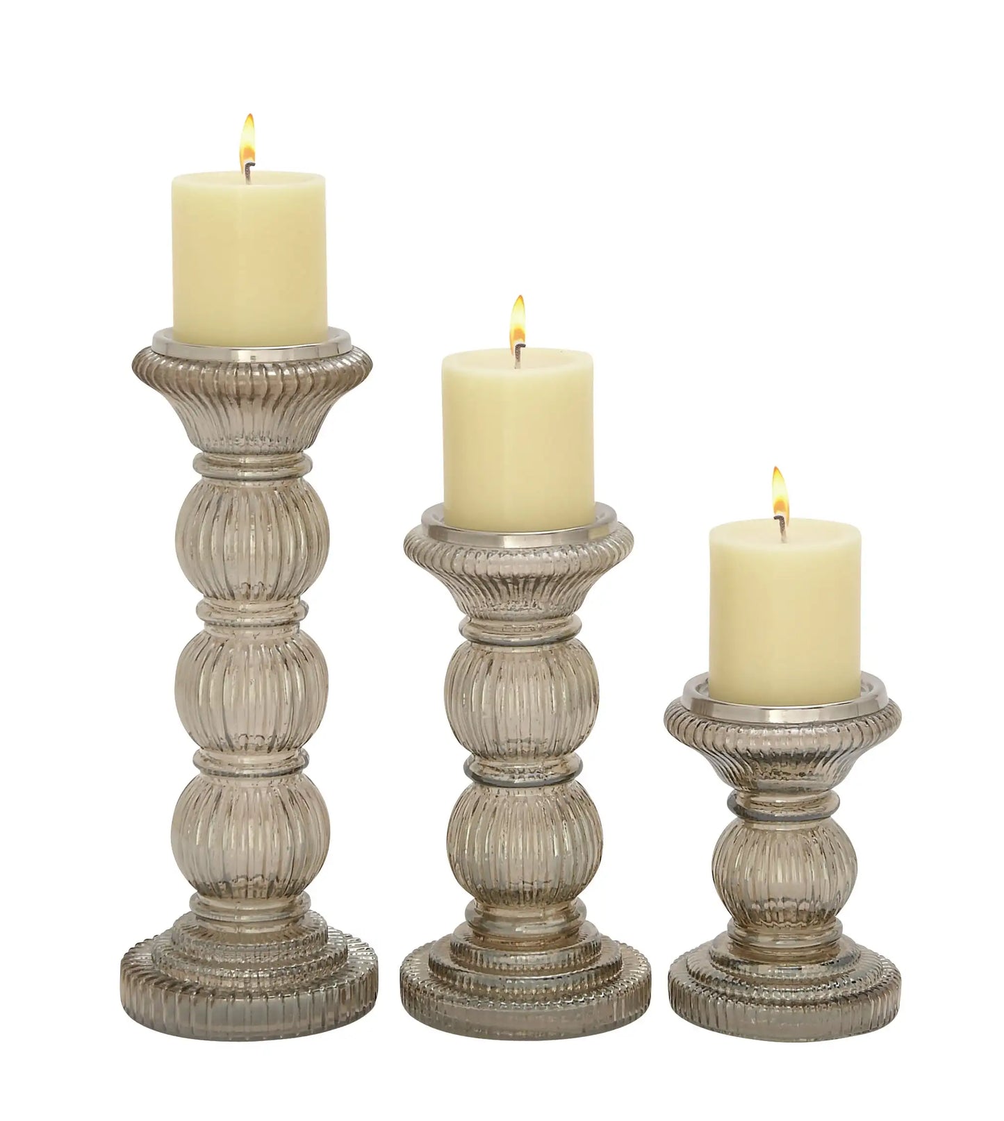 The Novogratz 3 Candle Gray Glass