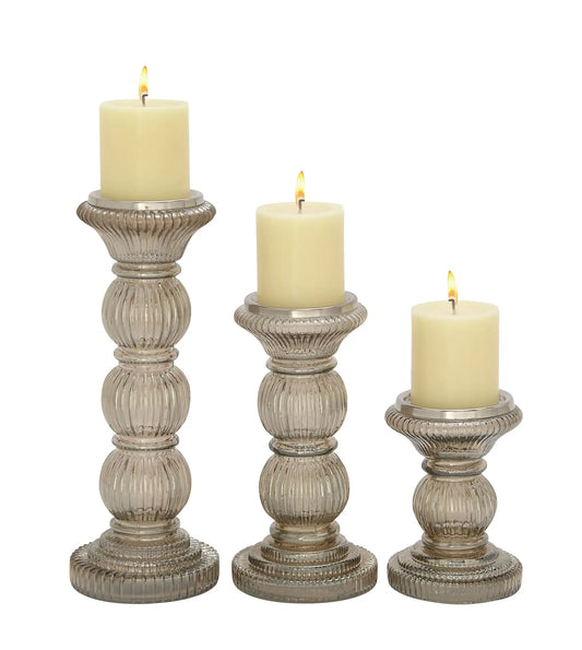 The Novogratz 3 Candle Gray Glass