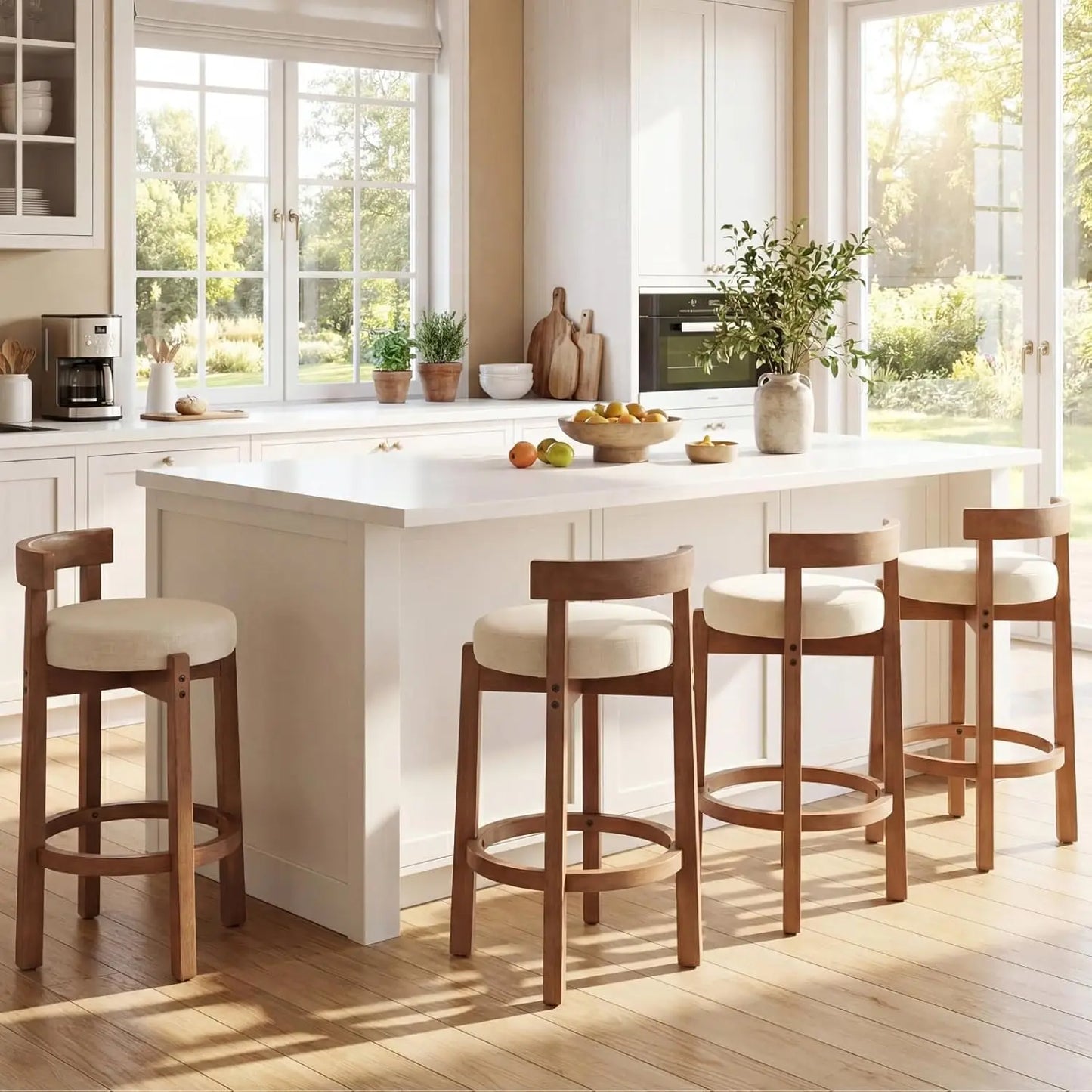 Bar Stools Set of 4, 26.5" Counter Height Bar Stools