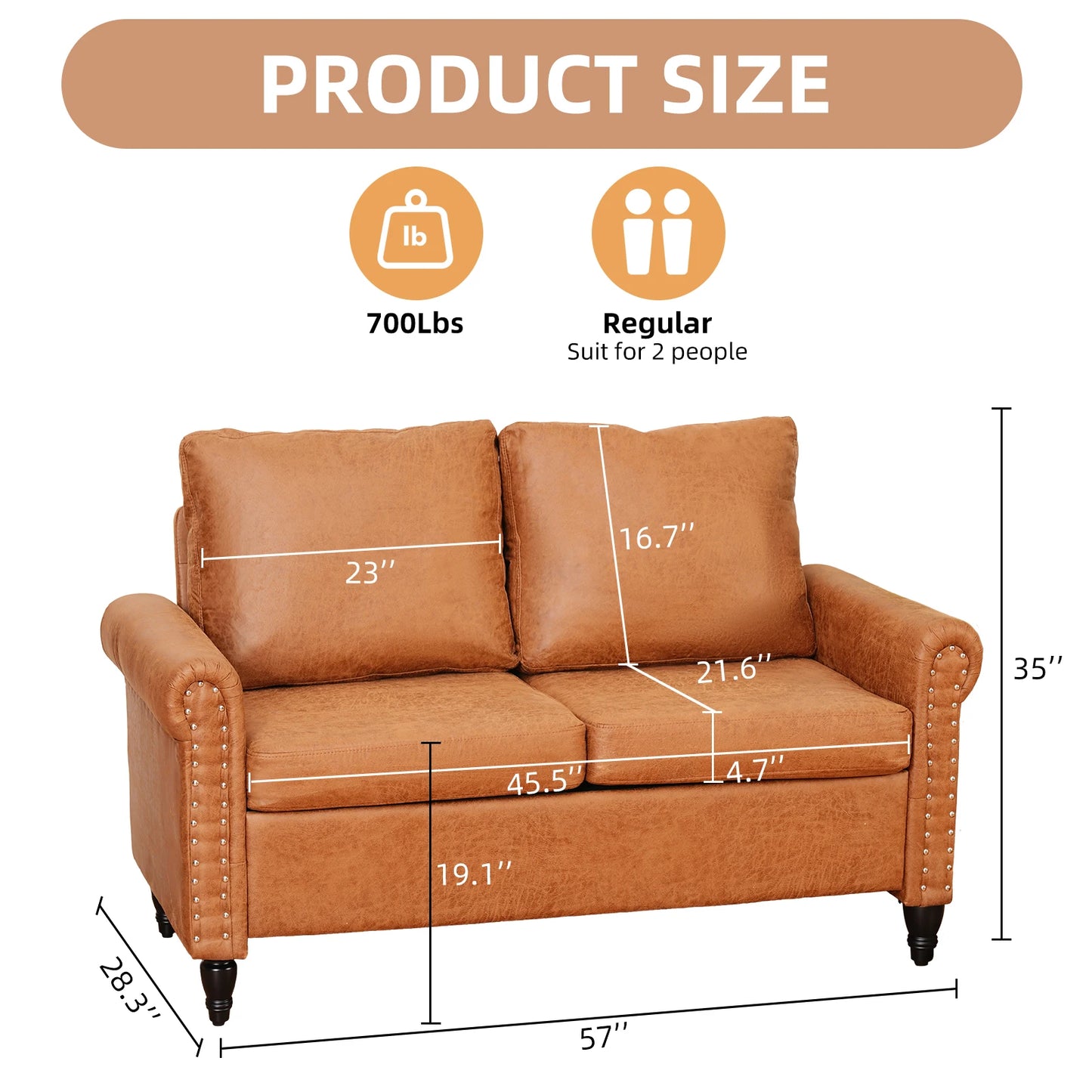 57’’ Loveseat Sofa Couch