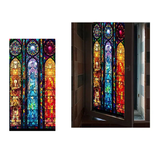Painted Electrostatic Frosted Stained Glass Window Film