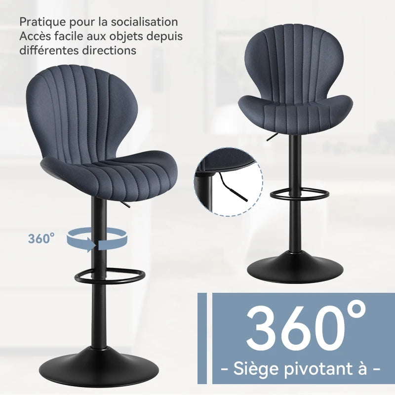 2pcs Bar Chair, 360° Rotating