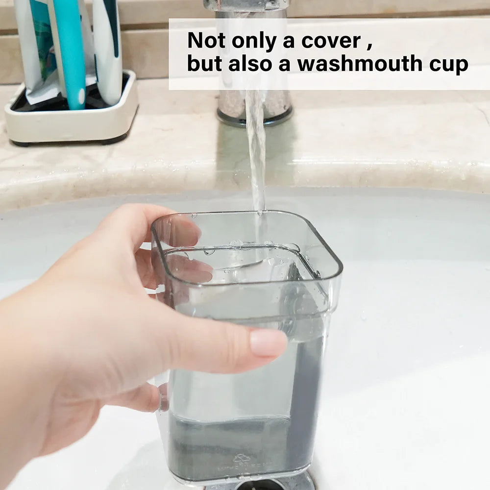 Toothbrush Holder With Cup/Cover