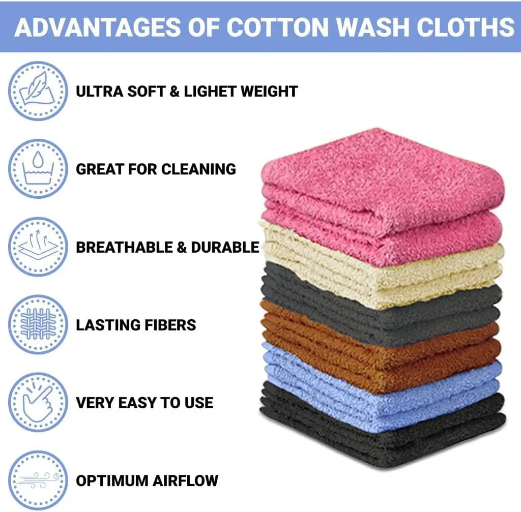 Cotton Washcloth Set 24 Pack