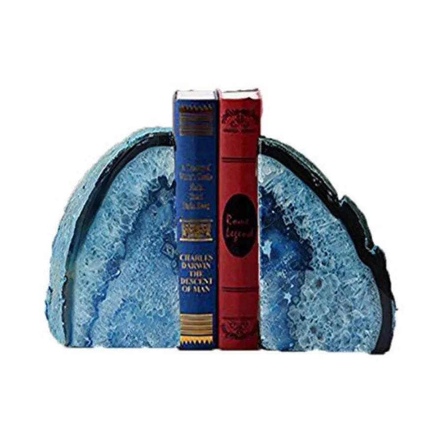 Blue Agate Bookends