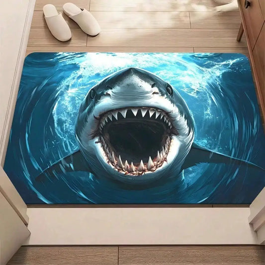 1pc rubber floor mat shark pattern