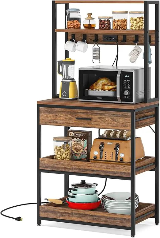 Kitchen Baker’s Rack with Power Outlets