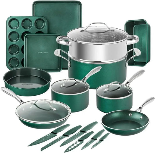 21 Pc Kitchen Pots And Pans Set