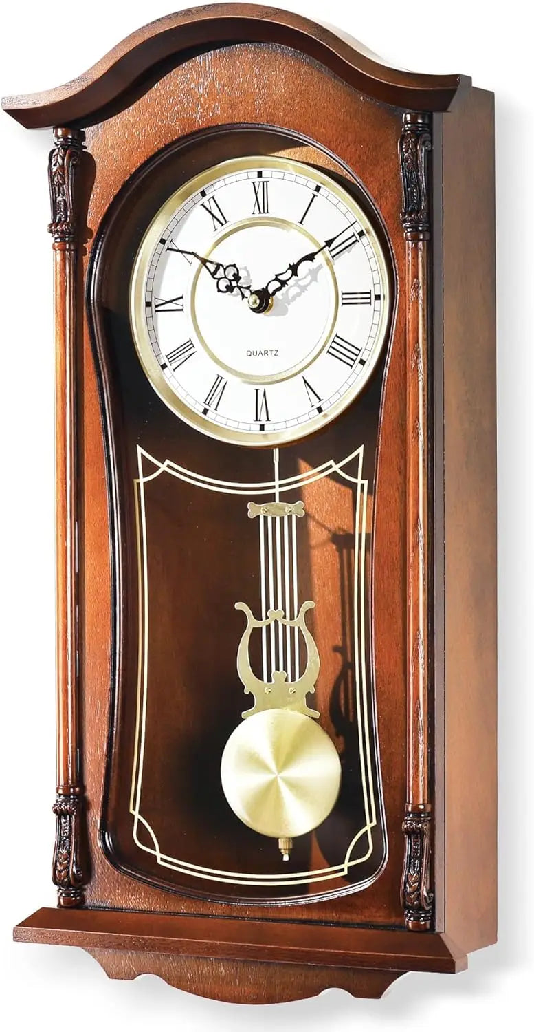 Grandfather Vintage Wall Clock with Pendulum & Chime
