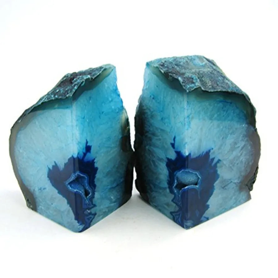 Blue Agate Bookends