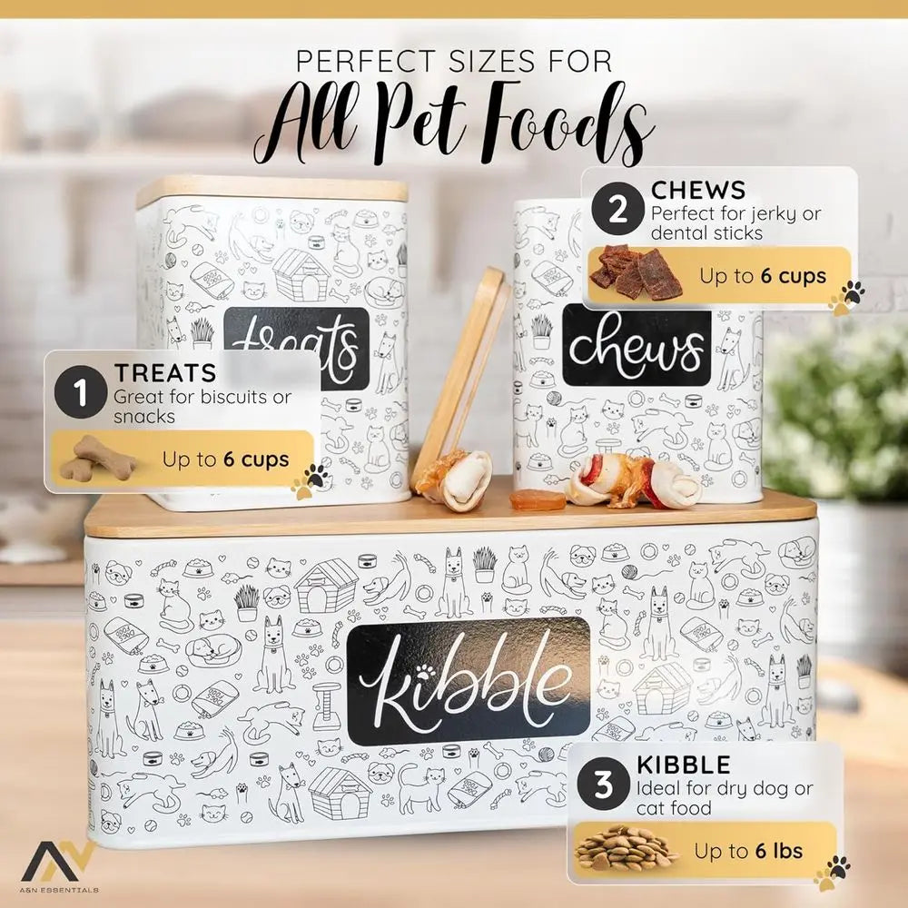 3-Piece Pet Food Storage Container Set