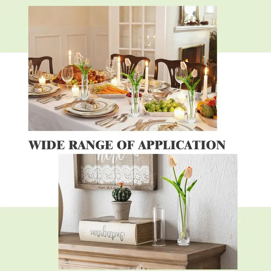 Cylinder Bud Vases For Centerpieces, Set of 12