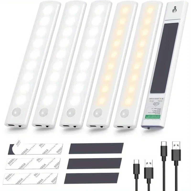 Under Cabinet Lights 1/3/5/6pcs, Motion Sensor Rechargeable