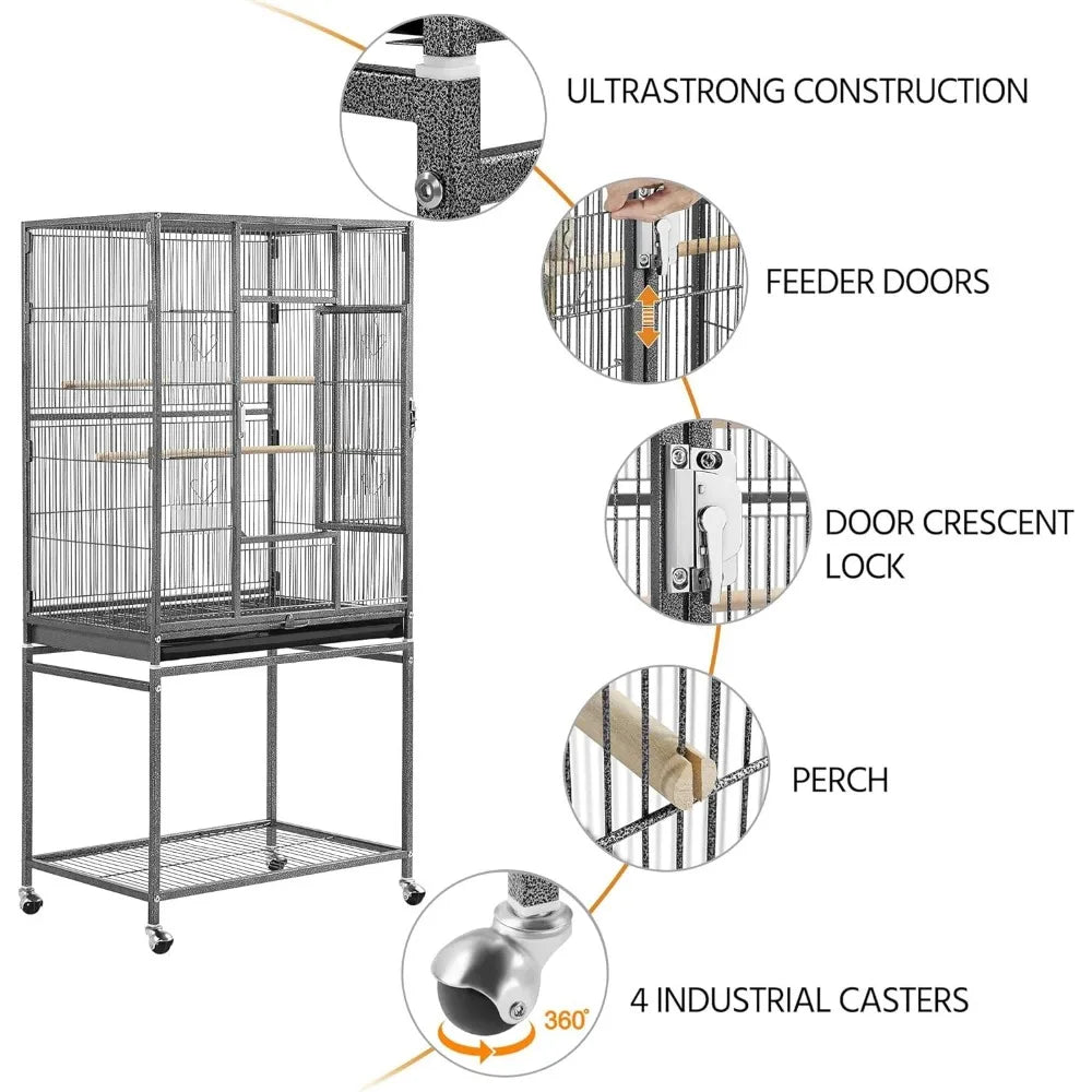 54-Inch Large Parrot Cage With Stand